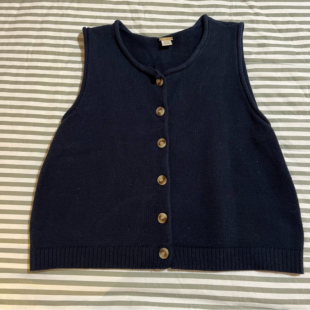 Magaschoni Navy Cotton Vest